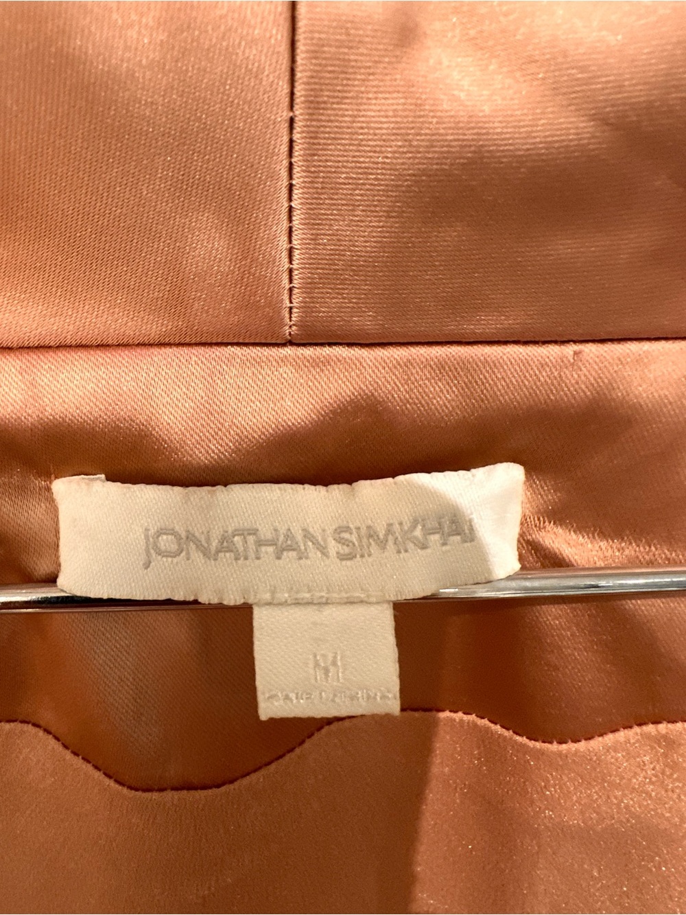 Jonathan Simkhai Copper Satin Long Robe - Picture 2 of 7